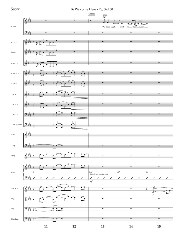Be Welcome Here (Choral Anthem SATB) Orchestration (Lifeway Choral / Arr. Bradley Knight)