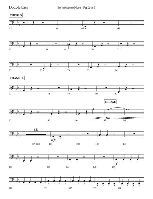 Be Welcome Here (Choral Anthem SATB) Double Bass (Lifeway Choral / Arr. Bradley Knight)