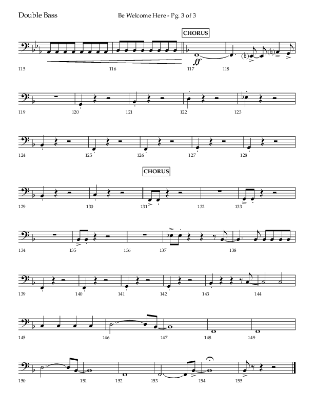 Be Welcome Here (Choral Anthem SATB) Double Bass (Lifeway Choral / Arr. Bradley Knight)