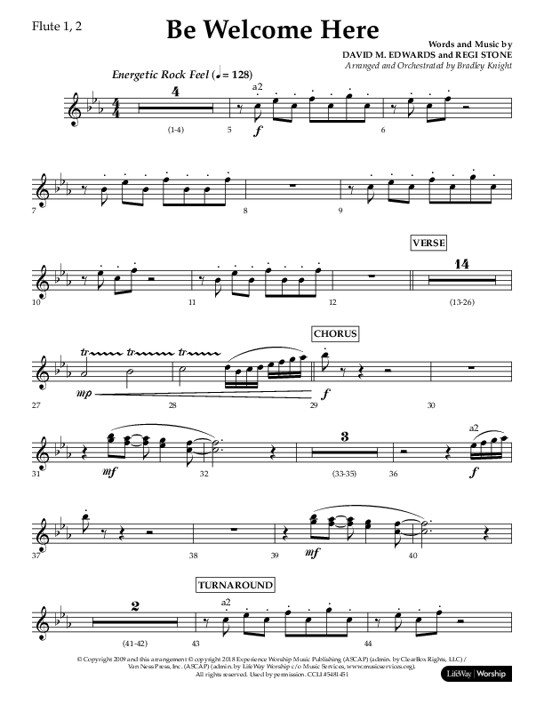 Be Welcome Here (Choral Anthem SATB) Flute 1/2 (Lifeway Choral / Arr. Bradley Knight)