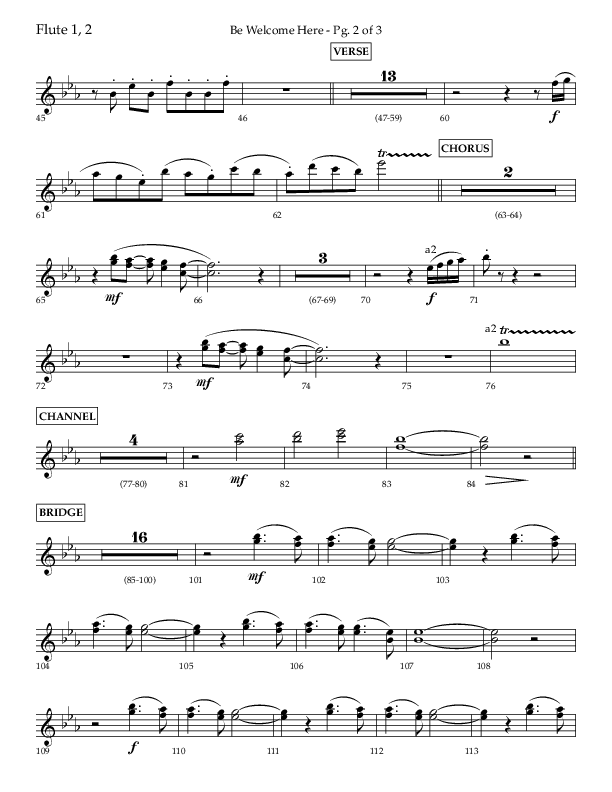 Be Welcome Here (Choral Anthem SATB) Flute 1/2 (Lifeway Choral / Arr. Bradley Knight)