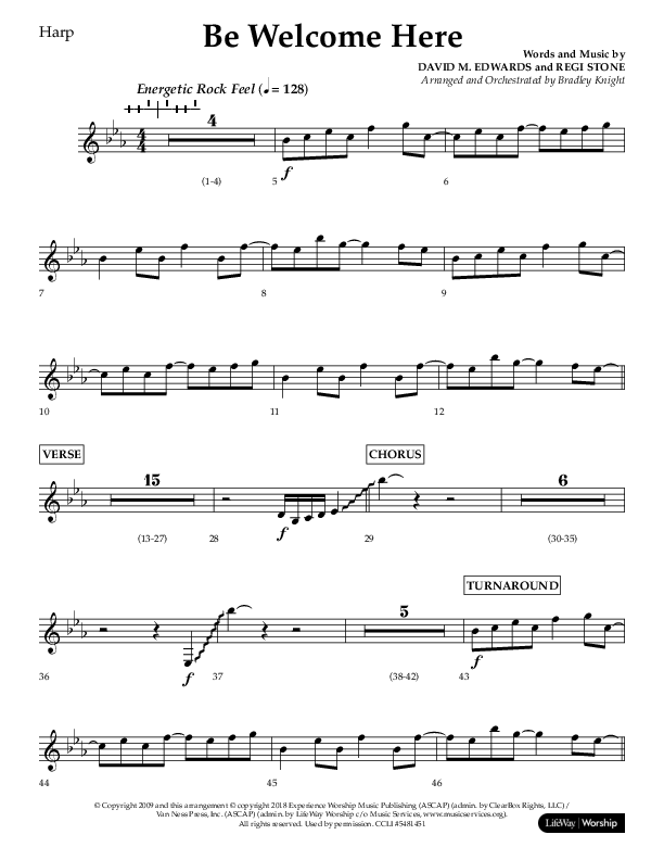 Be Welcome Here (Choral Anthem SATB) Harp (Lifeway Choral / Arr. Bradley Knight)