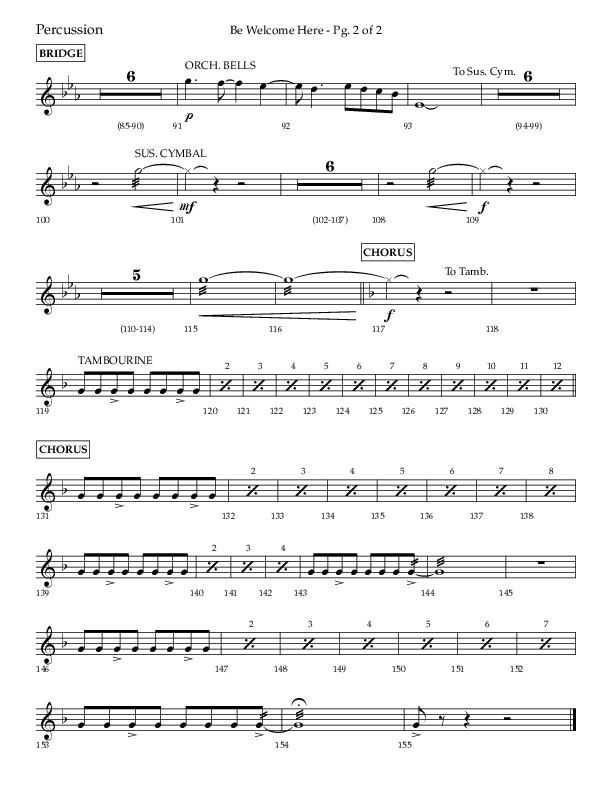 Be Welcome Here (Choral Anthem SATB) Percussion (Lifeway Choral / Arr. Bradley Knight)