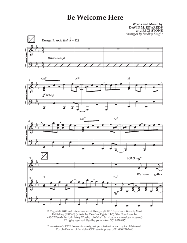 Be Welcome Here (Choral Anthem SATB) Anthem (SATB/Piano) (Lifeway Choral / Arr. Bradley Knight)