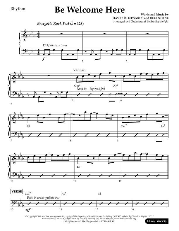 Be Welcome Here (Choral Anthem SATB) Lead Melody & Rhythm (Lifeway Choral / Arr. Bradley Knight)