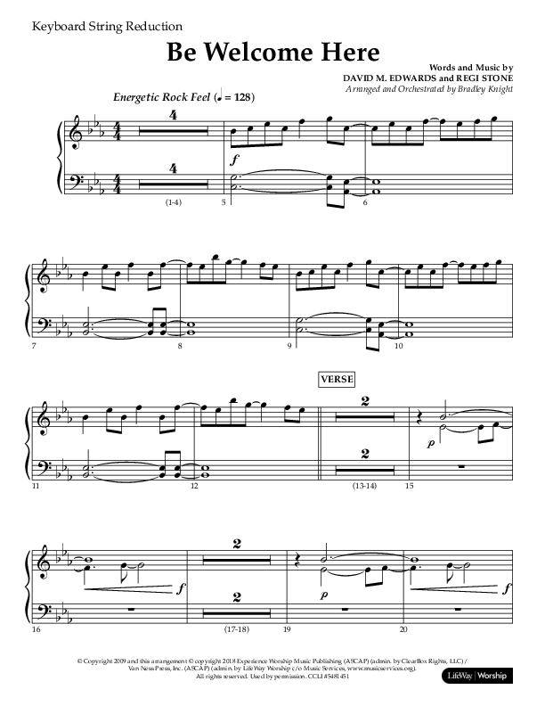 Be Welcome Here (Choral Anthem SATB) String Reduction (Lifeway Choral / Arr. Bradley Knight)
