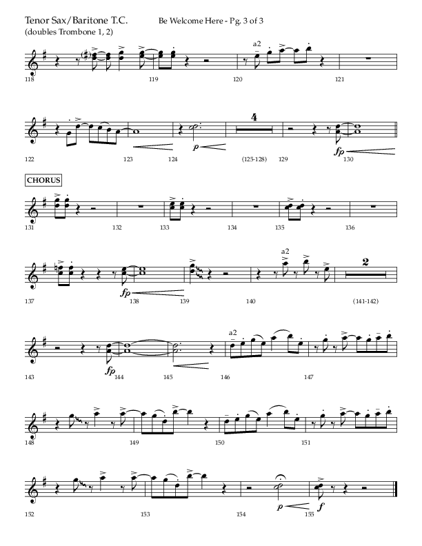 Be Welcome Here (Choral Anthem SATB) Tenor Sax/Baritone T.C. (Lifeway Choral / Arr. Bradley Knight)