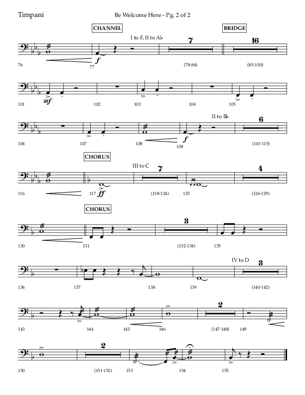 Be Welcome Here (Choral Anthem SATB) Timpani (Lifeway Choral / Arr. Bradley Knight)