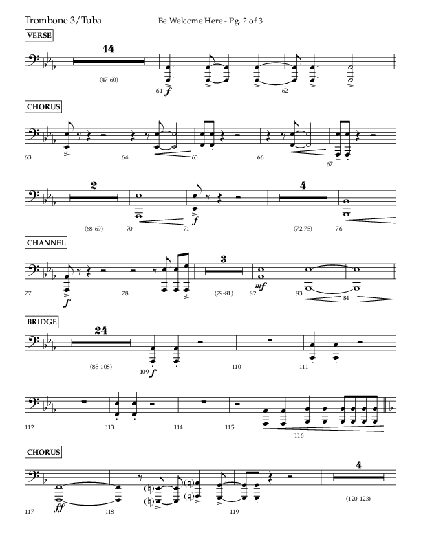 Be Welcome Here (Choral Anthem SATB) Trombone 3/Tuba (Lifeway Choral / Arr. Bradley Knight)