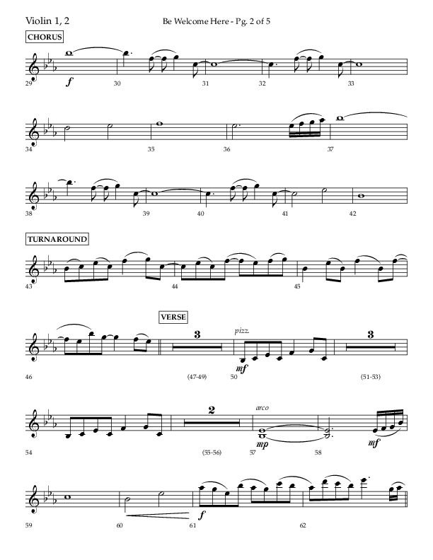 Be Welcome Here (Choral Anthem SATB) Violin 1/2 (Lifeway Choral / Arr. Bradley Knight)