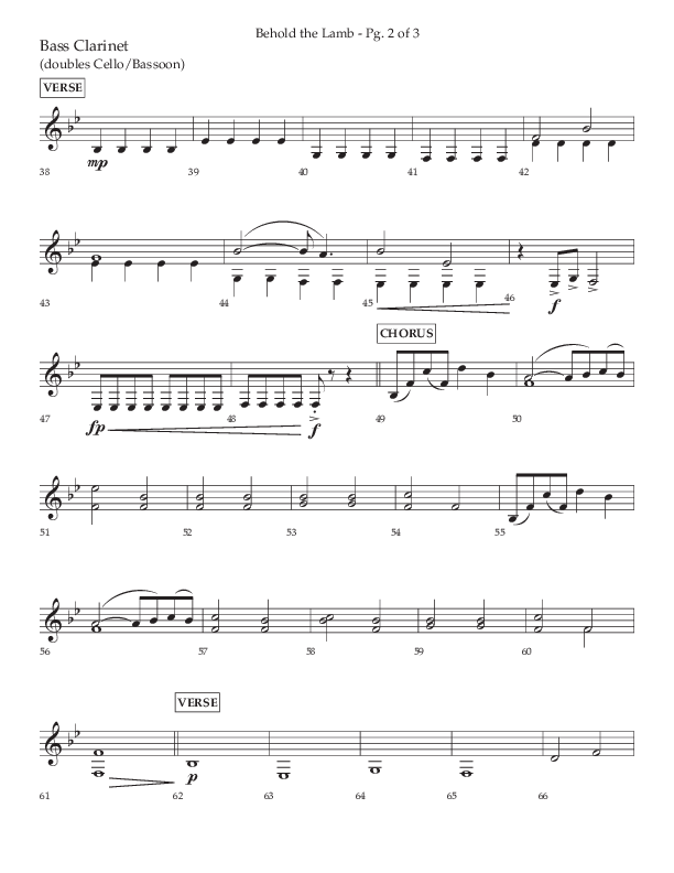 Behold The Lamb (Choral Anthem SATB) Bass Clarinet (Lifeway Choral / Arr. Bradley Knight)