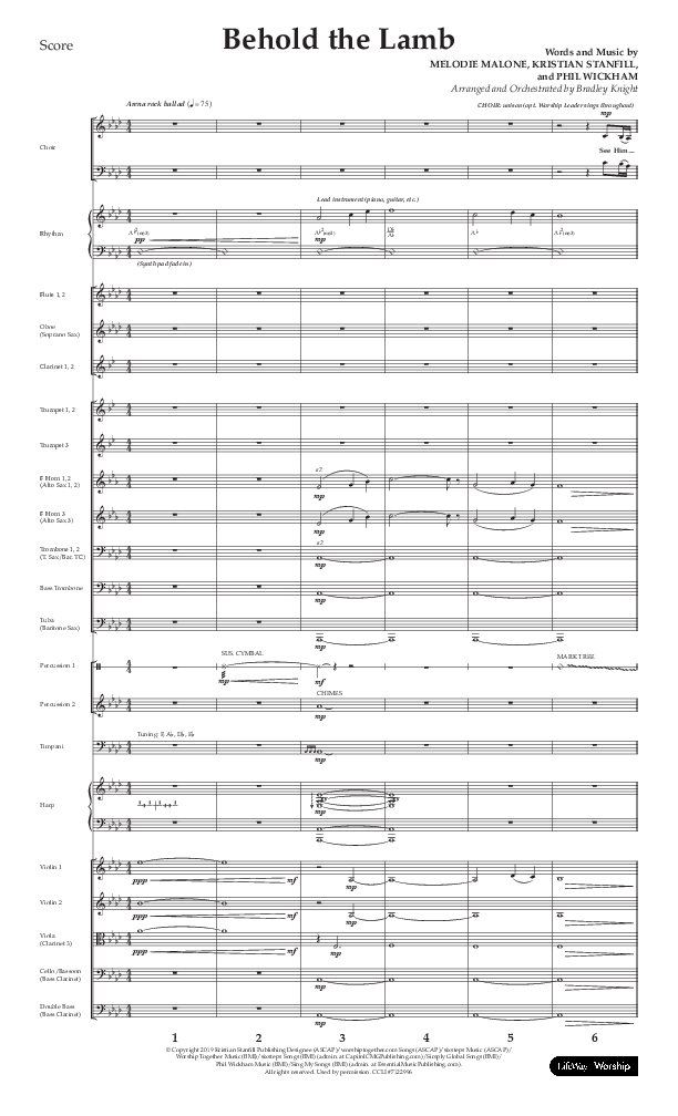 Behold The Lamb (Choral Anthem SATB) Conductor's Score (Lifeway Choral / Arr. Bradley Knight)