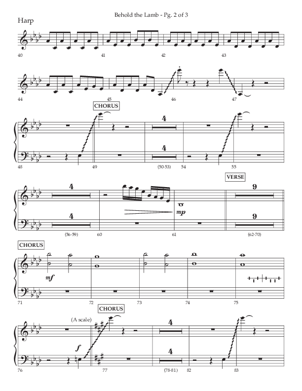 Behold The Lamb (Choral Anthem SATB) Harp (Lifeway Choral / Arr. Bradley Knight)