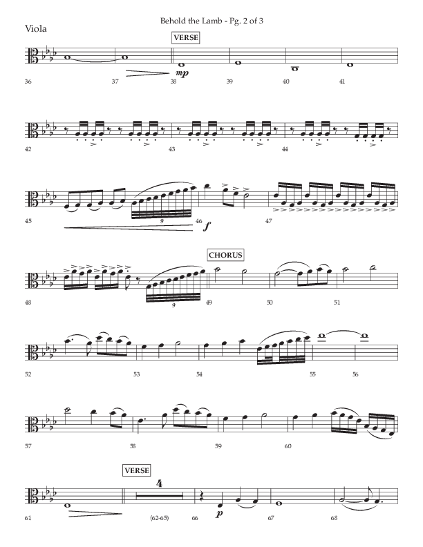 Behold The Lamb (Choral Anthem SATB) Viola (Lifeway Choral / Arr. Bradley Knight)