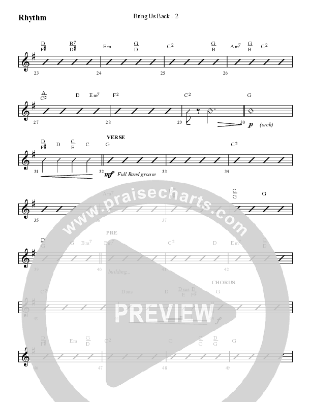 Bring Us Back (Choral Anthem SATB) Lead Melody & Rhythm (Lifeway Choral / Arr. Cliff Duren)