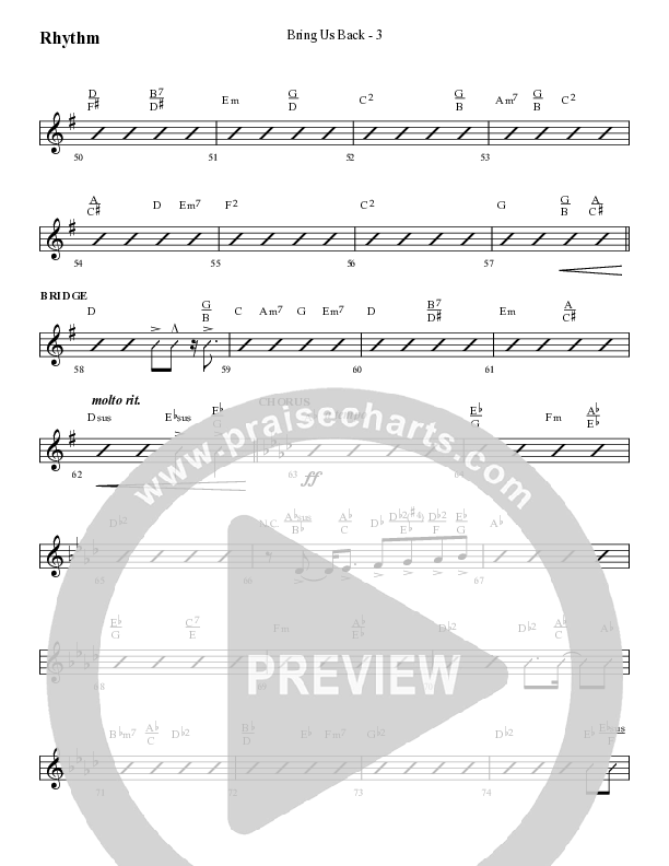 Bring Us Back (Choral Anthem SATB) Lead Melody & Rhythm (Lifeway Choral / Arr. Cliff Duren)