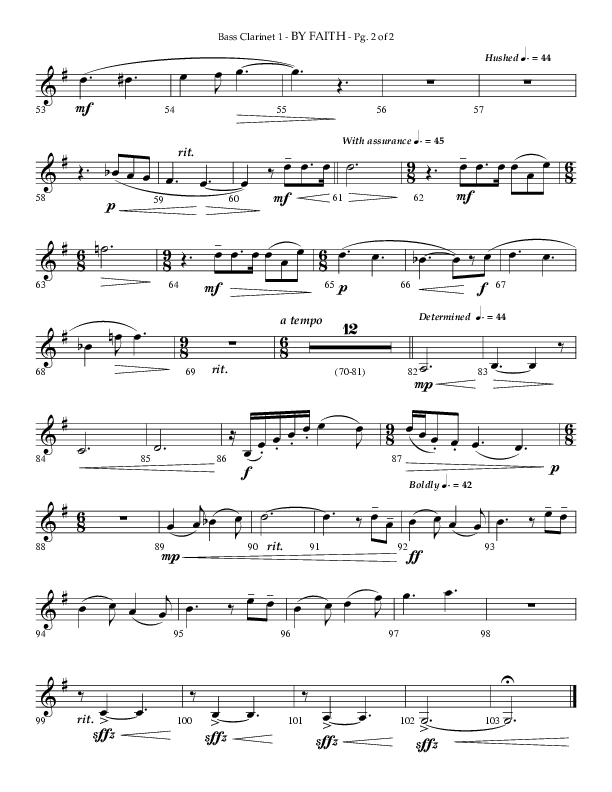 By Faith (Choral Anthem SATB) Bass Clarinet (Lifeway Choral / Arr. Phillip Keveren)