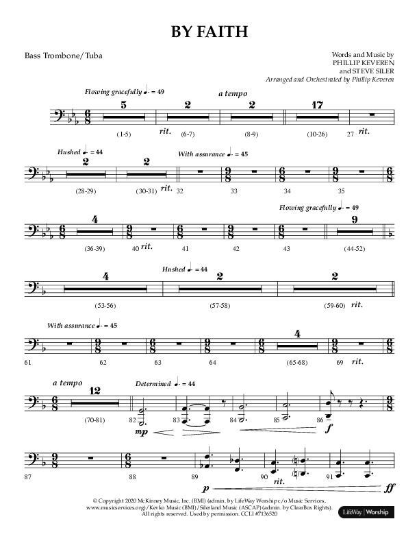 By Faith (Choral Anthem SATB) Bass Trombone, Tuba (Lifeway Choral / Arr. Phillip Keveren)