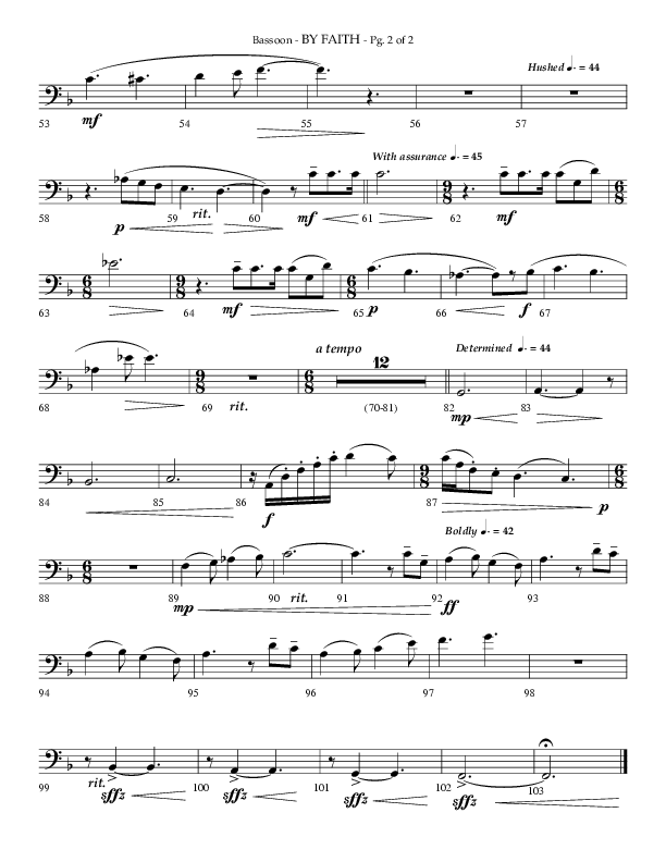 By Faith (Choral Anthem SATB) Bassoon (Lifeway Choral / Arr. Phillip Keveren)