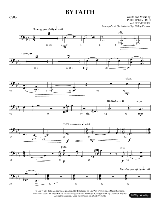 By Faith (Choral Anthem SATB) Cello (Lifeway Choral / Arr. Phillip Keveren)