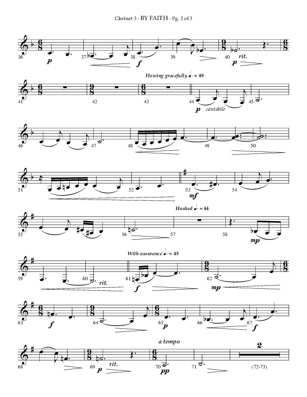 By Faith (Choral Anthem SATB) Clarinet 3 (Lifeway Choral / Arr. Phillip Keveren)