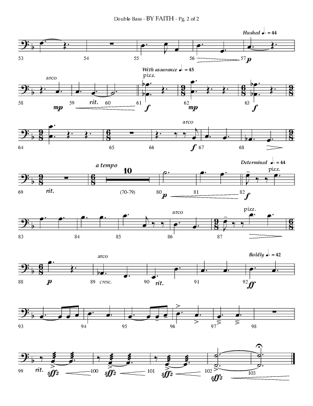 By Faith (Choral Anthem SATB) Double Bass (Lifeway Choral / Arr. Phillip Keveren)