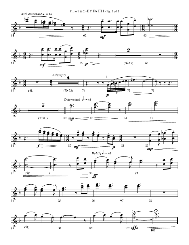 By Faith (Choral Anthem SATB) Flute 1/2 (Lifeway Choral / Arr. Phillip Keveren)