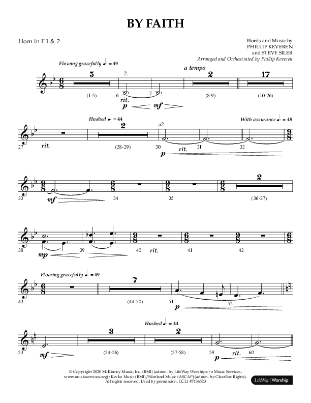 By Faith (Choral Anthem SATB) French Horn 1/2 (Lifeway Choral / Arr. Phillip Keveren)
