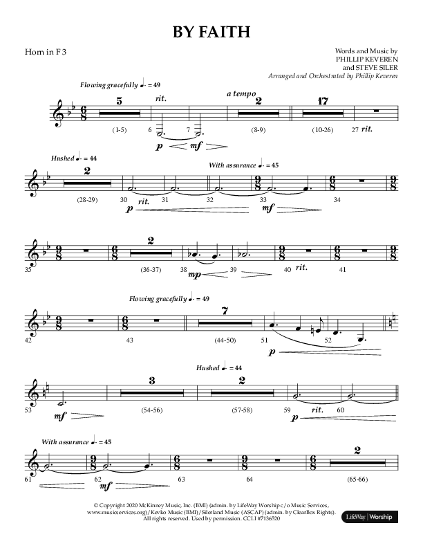 By Faith (Choral Anthem SATB) French Horn 3 (Lifeway Choral / Arr. Phillip Keveren)