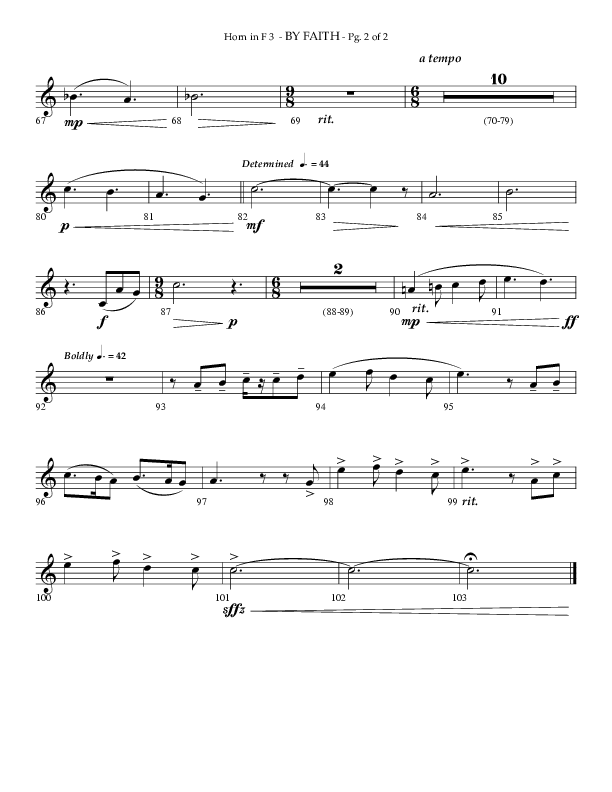 By Faith (Choral Anthem SATB) French Horn 3 (Lifeway Choral / Arr. Phillip Keveren)