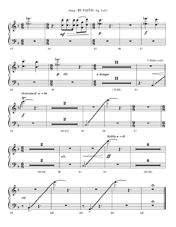 By Faith (Choral Anthem SATB) Harp (Lifeway Choral / Arr. Phillip Keveren)