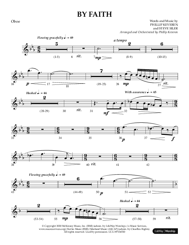 By Faith (Choral Anthem SATB) Oboe (Lifeway Choral / Arr. Phillip Keveren)
