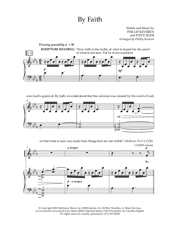 By Faith (Choral Anthem SATB) Anthem (SATB/Piano) (Lifeway Choral / Arr. Phillip Keveren)