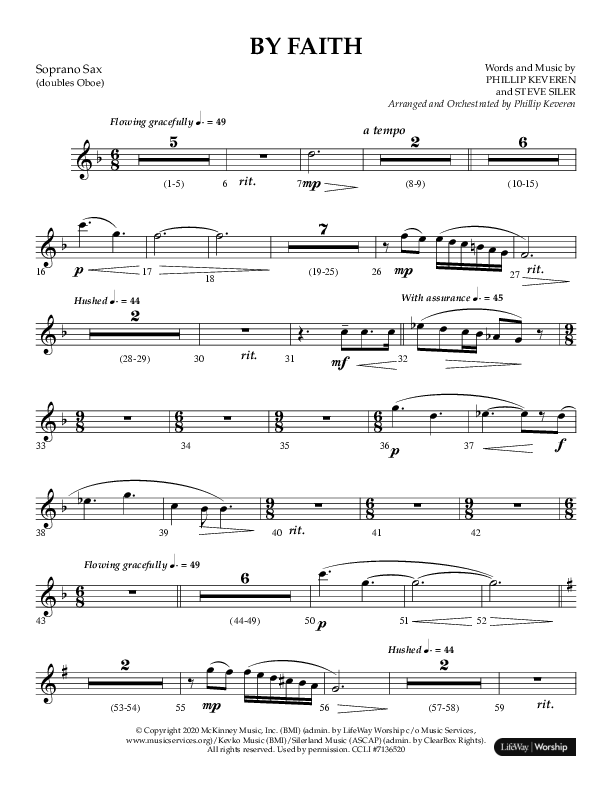 By Faith (Choral Anthem SATB) Soprano Sax (Lifeway Choral / Arr. Phillip Keveren)