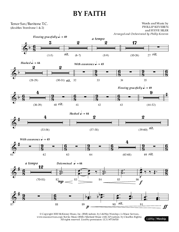 By Faith (Choral Anthem SATB) Tenor Sax/Baritone T.C. (Lifeway Choral / Arr. Phillip Keveren)