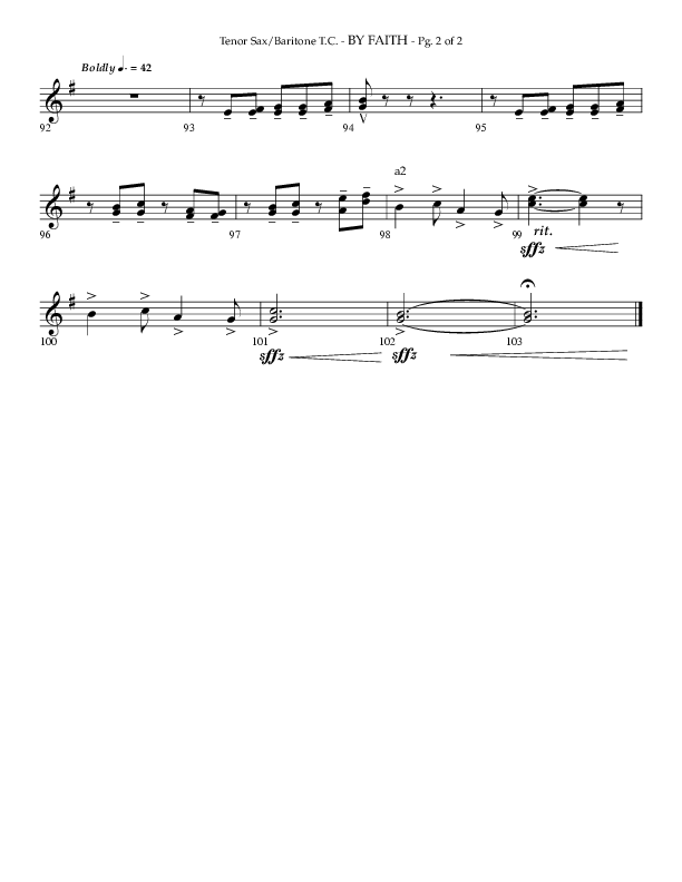 By Faith (Choral Anthem SATB) Tenor Sax/Baritone T.C. (Lifeway Choral / Arr. Phillip Keveren)