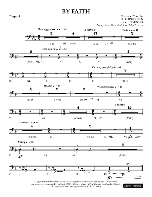 By Faith (Choral Anthem SATB) Timpani (Lifeway Choral / Arr. Phillip Keveren)