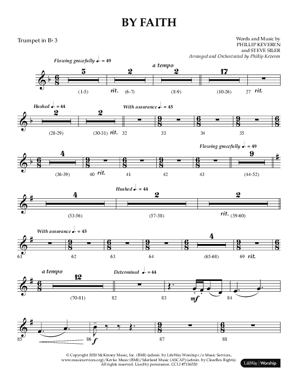 By Faith (Choral Anthem SATB) Trumpet 3 (Lifeway Choral / Arr. Phillip Keveren)