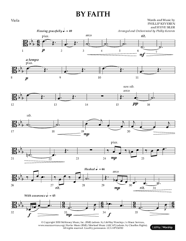 By Faith (Choral Anthem SATB) Viola (Lifeway Choral / Arr. Phillip Keveren)