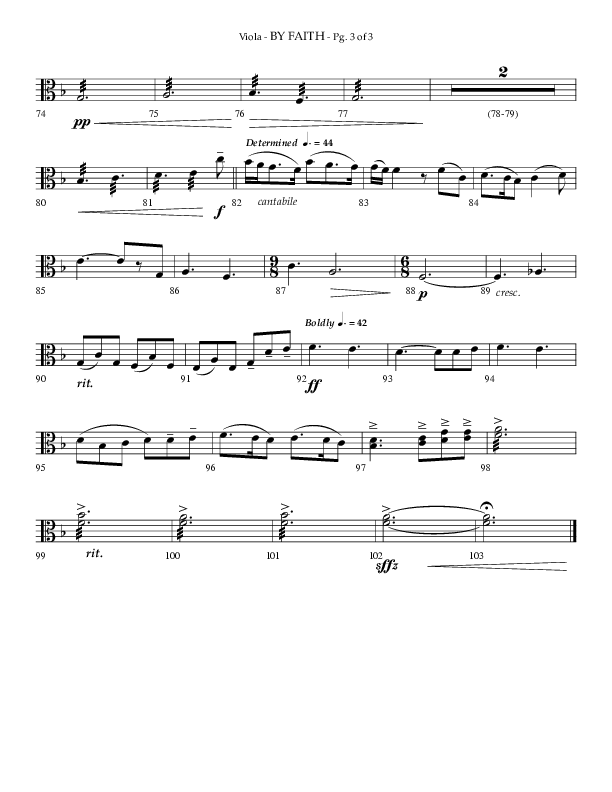 By Faith (Choral Anthem SATB) Viola (Lifeway Choral / Arr. Phillip Keveren)