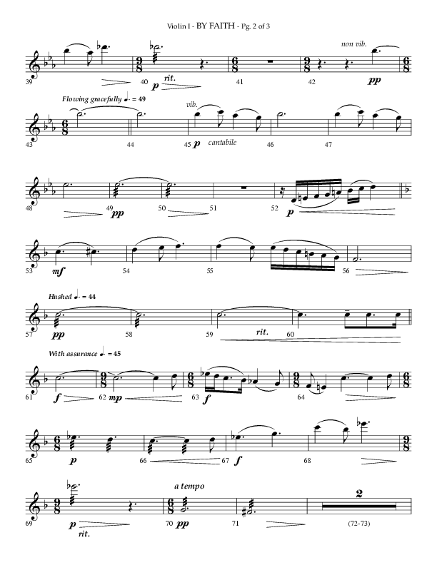 By Faith (Choral Anthem SATB) Violin 1 (Lifeway Choral / Arr. Phillip Keveren)