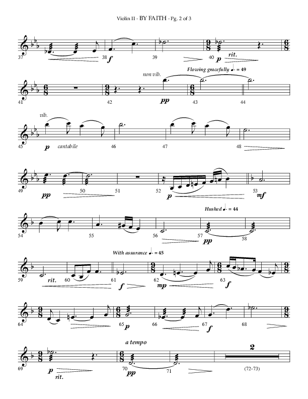 By Faith (Choral Anthem SATB) Violin 2 (Lifeway Choral / Arr. Phillip Keveren)