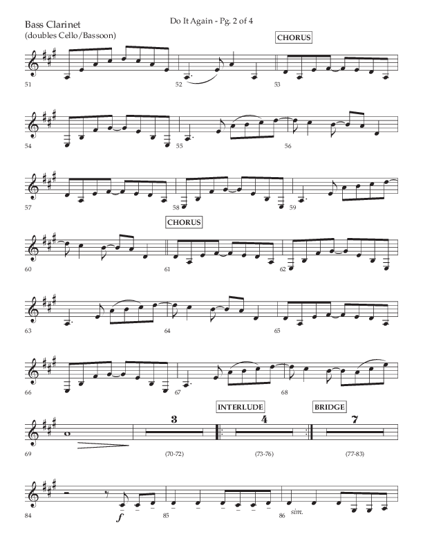 Do It Again (Choral Anthem SATB) Bass Clarinet (Lifeway Choral / Arr. Luke Gambill)
