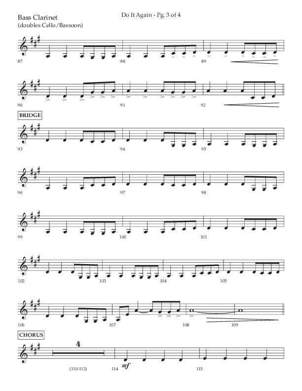 Do It Again (Choral Anthem SATB) Bass Clarinet (Lifeway Choral / Arr. Luke Gambill)