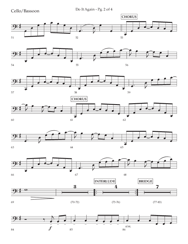 Do It Again (Choral Anthem SATB) Cello (Lifeway Choral / Arr. Luke Gambill)