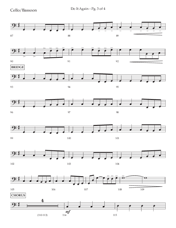 Do It Again (Choral Anthem SATB) Cello (Lifeway Choral / Arr. Luke Gambill)
