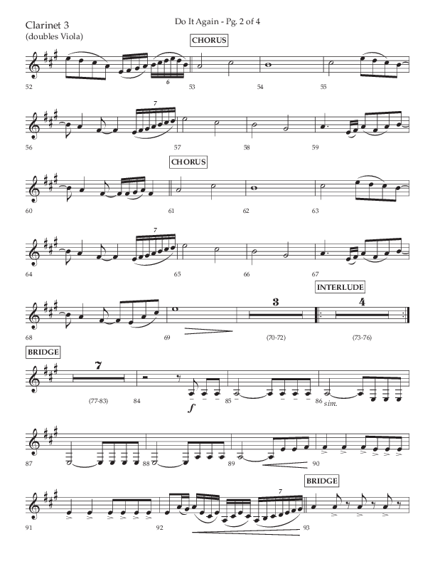 Do It Again (Choral Anthem SATB) Clarinet 3 (Lifeway Choral / Arr. Luke Gambill)