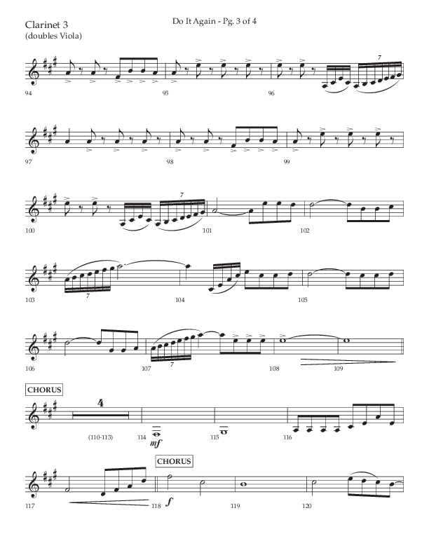Do It Again (Choral Anthem SATB) Clarinet 3 (Lifeway Choral / Arr. Luke Gambill)