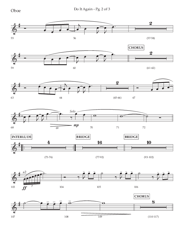 Do It Again (Choral Anthem SATB) Oboe (Lifeway Choral / Arr. Luke Gambill)