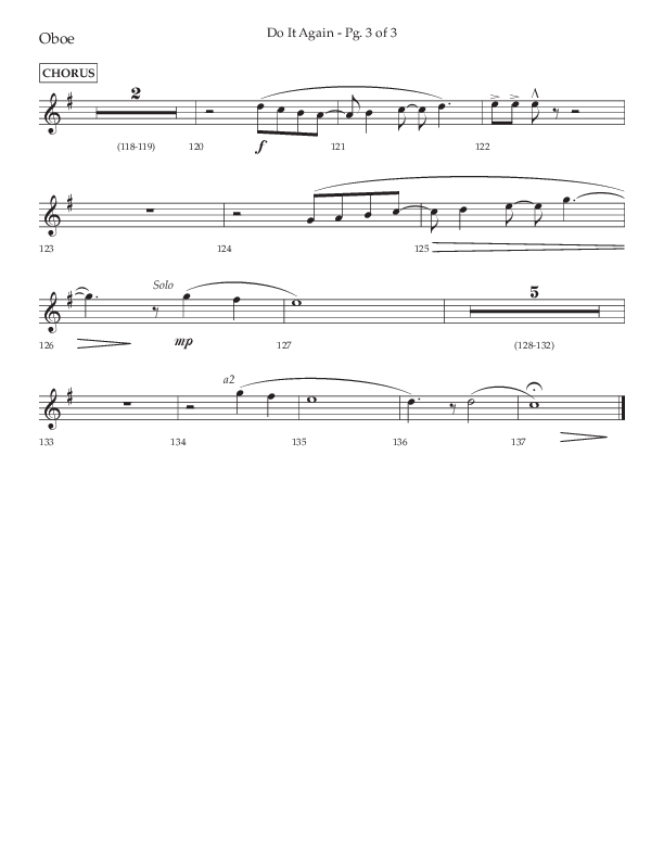 Do It Again (Choral Anthem SATB) Oboe (Lifeway Choral / Arr. Luke Gambill)